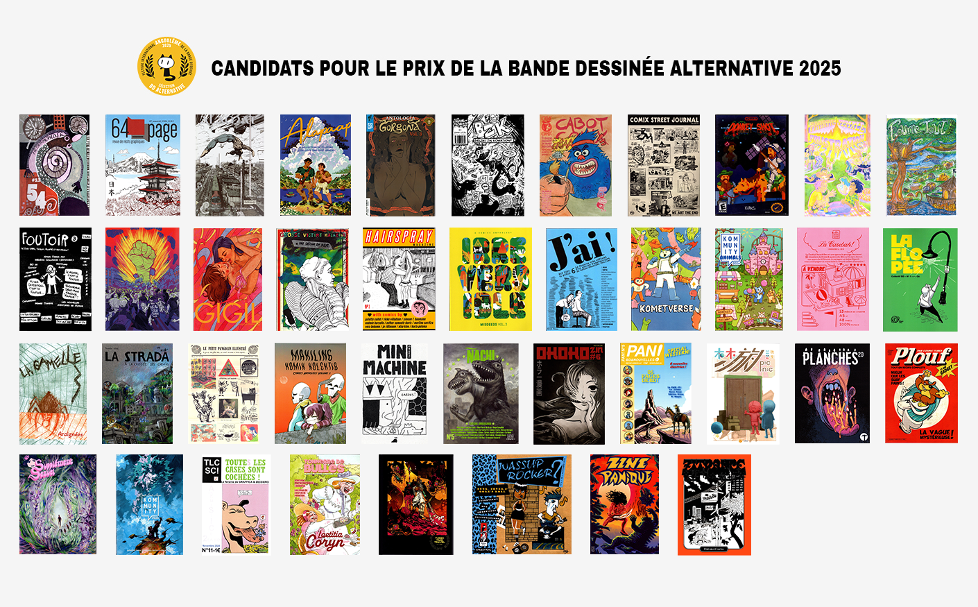 Candidats au Prix de la Bande Dessinée Alternative 2025